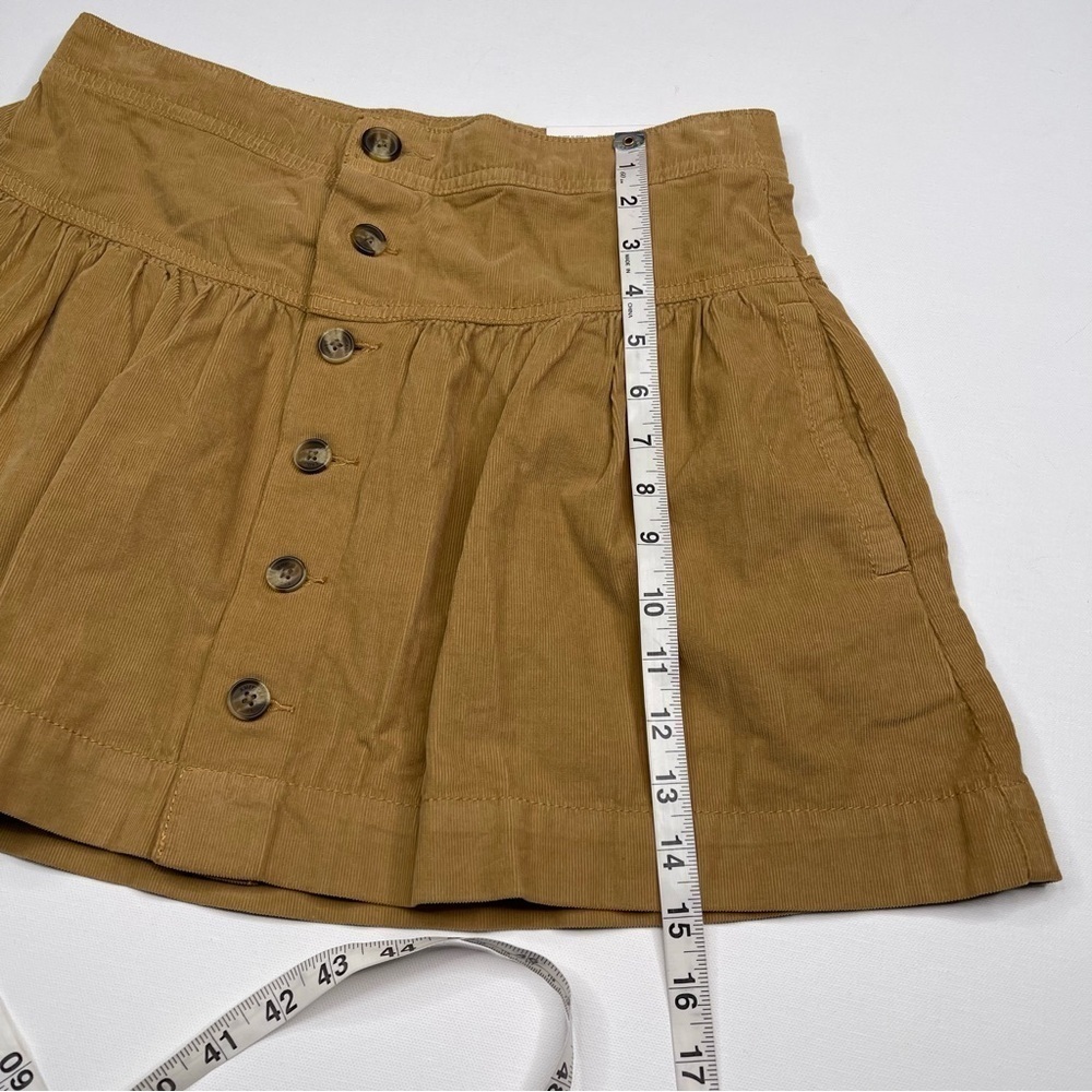 American Eagle Corduroy Skirt Mini Schoolgirl Preppy Academia Y2K Fall Tan New - Picture 10 of 14